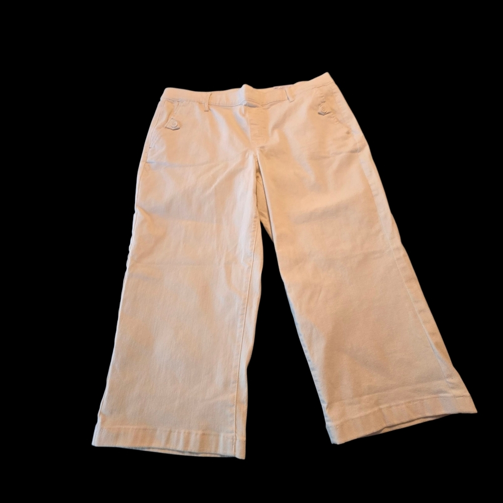 croft & barrow Cream Wide-Leg Crop Pants